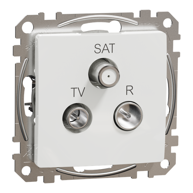 Sedna Design & Elements Gniazdo antenowe R-TV-SAT przelotowe 7dB białe SDD111484 SCHNEIDER