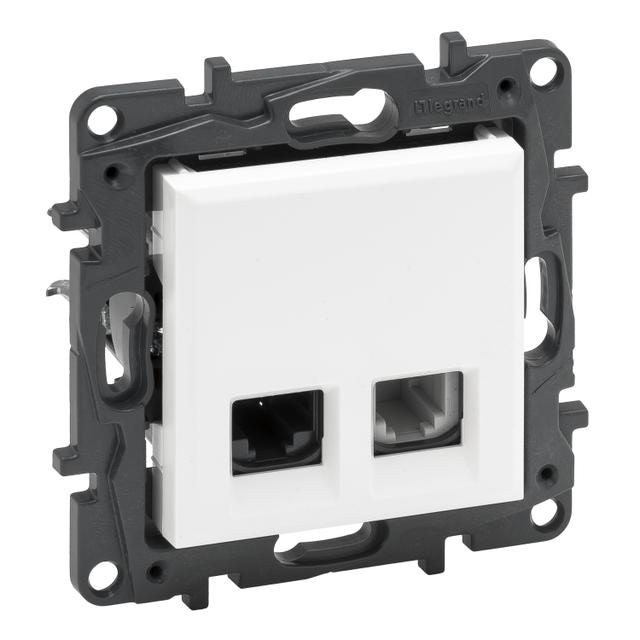 Niloe Step - Gniazdo Rj11 + Rj45 Kat. 6 Utp - Kolor Biały 863156 LEGRAND