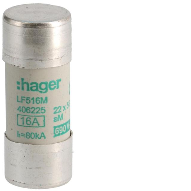 Wkładka bezpiecznikowa cylindryczna CH-22 22x58mm aM 16A 690VAC LF516M HAGER