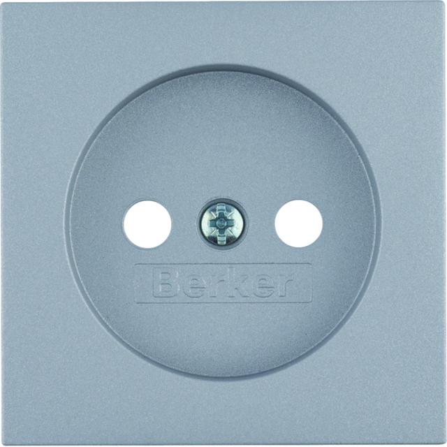 BERKER B.Kwadrat/B.7 Płytka czołowa do gniazda bez uziemienia aluminium mat 3961038994 HAGER