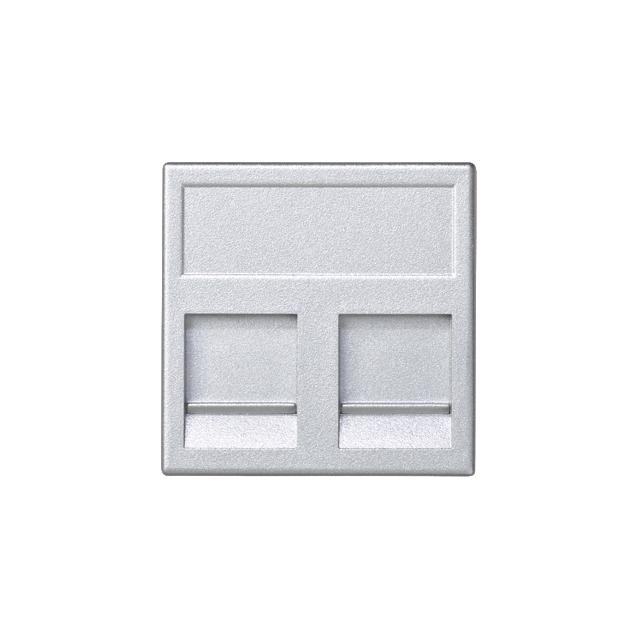 Simon Connect Płytka K45 2x RJ z osłoną uniwersalna aluminium KB76/8 KONTAKT