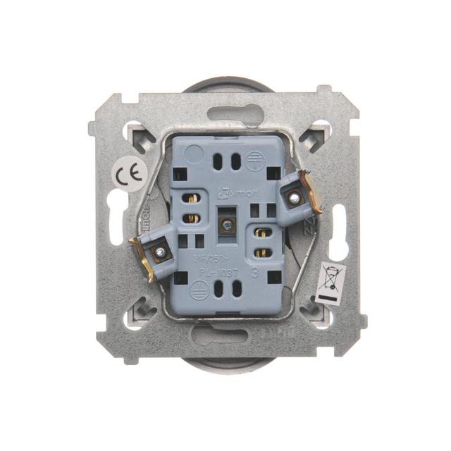 Simon 54 Gniazdo wtyczkowe bez uziemienia z przesłonami podwójne 16A 250V zaciski śrubowe srebrny mat *Do ramek S54 PREMIUM DG2MZ.01/43 KONTAKT