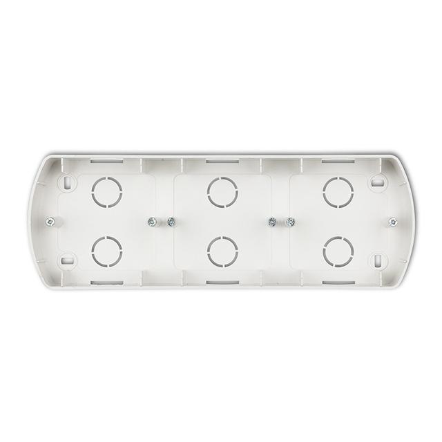 TREND Puszka montażowa pozioma potrójna srebrny metalik