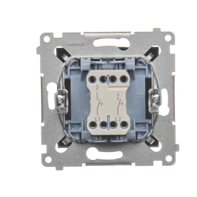 Simon 54 Przycisk podwójny zwierny bez piktogramu 10A szybkozłączka antracyt