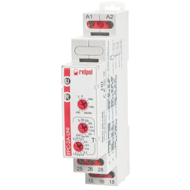 Przekaźnik czasowy 1P 12‑240VAC/DC RPC‑2A‑UNI 863217 RELPOL