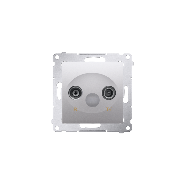 Simon 54 Gniazdo antenowe R-TV zakończeniowe do gniazd przelotowych srebrny mat