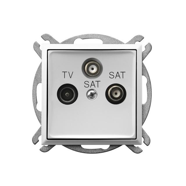 ARIA Gniazdo antenowe RTV-SAT z dwoma wyjściami SAT kolor biały GPA-U2S/m/00 OSPEL