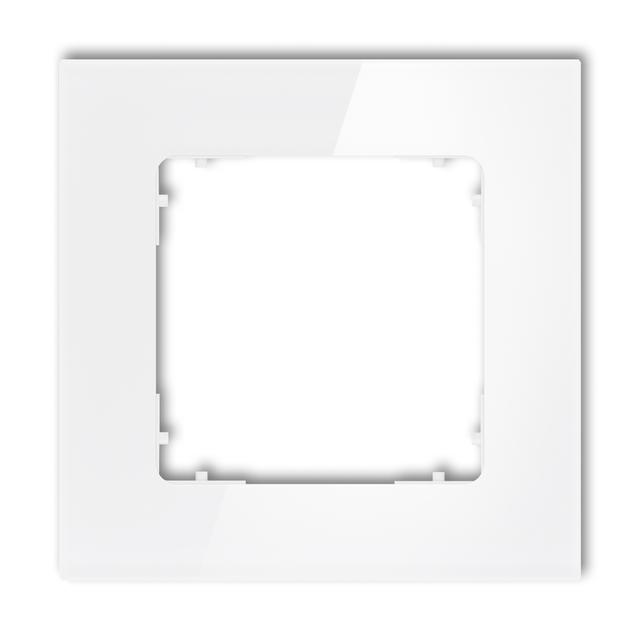 ICON Ramka uniwersalna pojedyncza kwadratowa - efekt szkła (ramka: biała; spód: biały) biały
