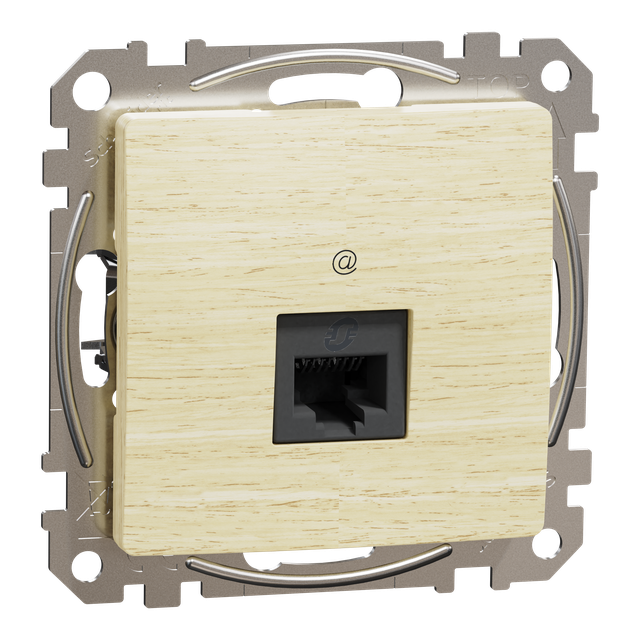 Sedna Design & Elements, gniazdo komputerowe RJ45 kat.6 UTP, brzoza