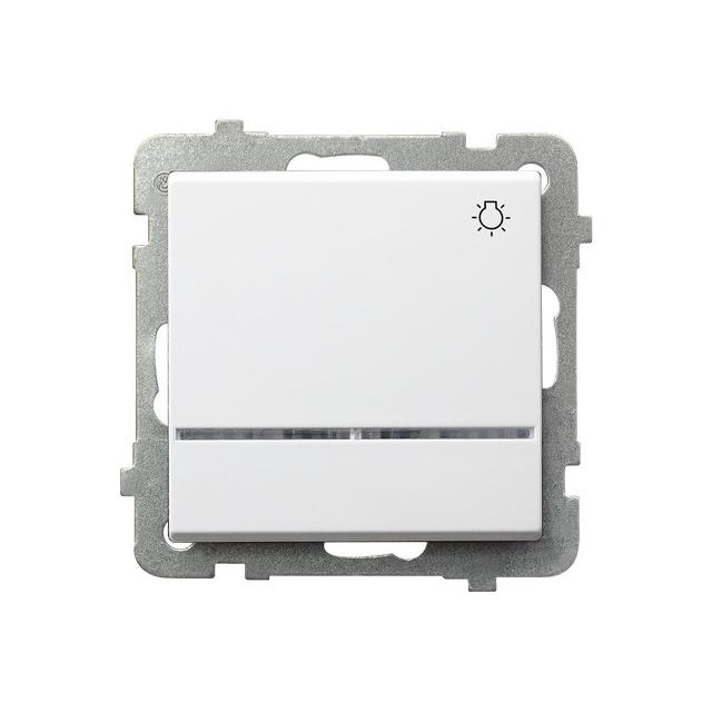 SONATA Łącznik zwierny  światło  z podświetleniem pomarańczowym - kolor biały