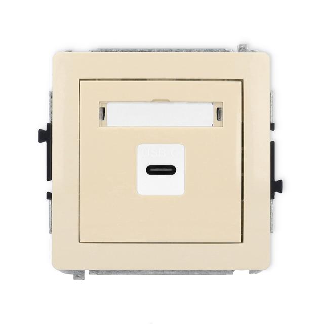 DECO Mechanizm gniazda pojedynczego 1xUSB C-C beżowy