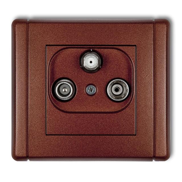 FLEXI Gniazdo abonenckie RTV-SAT końcowe (2 wejścia antenowe) brązowy metalik