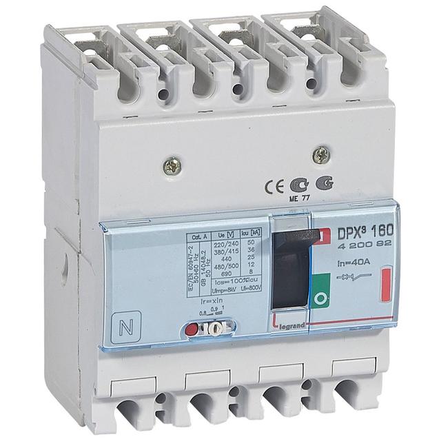 Wyłącznik DPX3 160 4P 40A 36kA 420092 LEGRAND