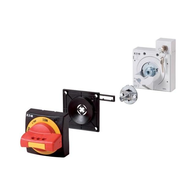 NZM2-XTVDKLR Rękojeść obrotowa nadrzwiowa NZM2 czerwono-żółta z zamkiem i kluczykiem 172531 EATON