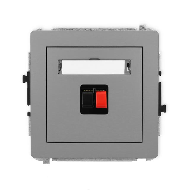 DECO Mechanizm gniazda głośnikowego pojedynczego szary mat