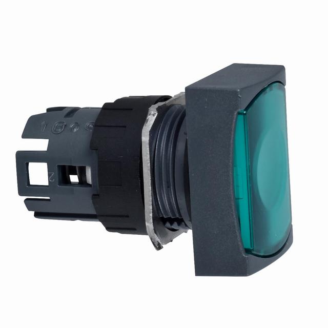 Harmony XB6 Przycisk płaski zielony z samopowrotem LED plastikowy prostokątny ZB6DW3 Schneider
