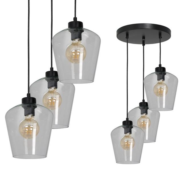 Milagro lampa wisząca Santiago Clear 3xE27 czarna MLP6611