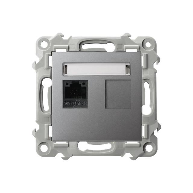 SZAFIR Gniazdo komputerowe pojedyncze, kat. 5e MMC - kolor szary mat