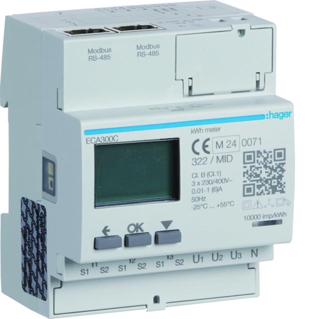 agardio.measure Licznik energii elektr. 3-fazowy, przekł. 1-5A 4M, AGARDIO, MID ECA300C HAGER
