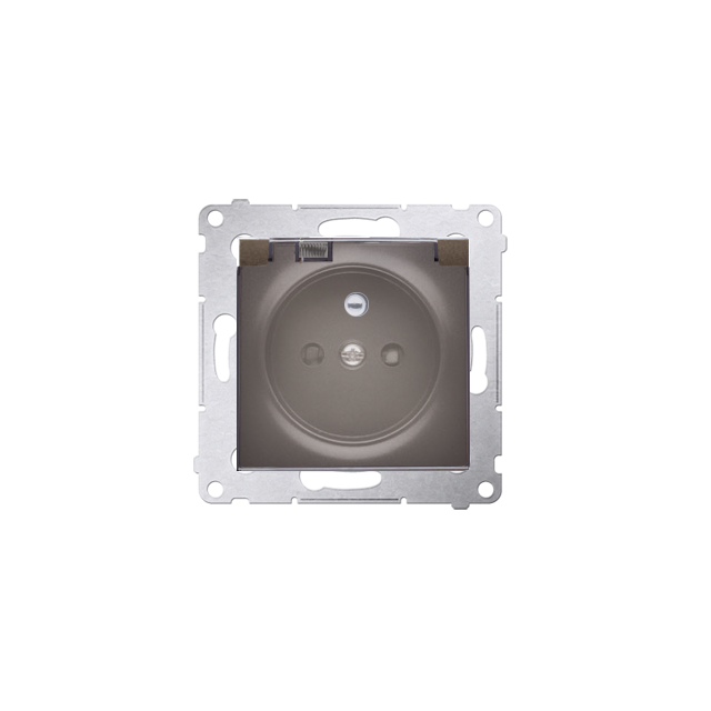 Simon 54 Gniazdo IP44 Z USZCZELKĄ 16A z. śrub. klapka transp. brąz mat *Uszczelka do ramek S54 PREMI