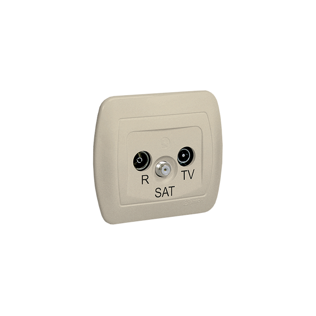 Simon Akord Gniazdo antenowe R-TV-SAT przelotowe beż