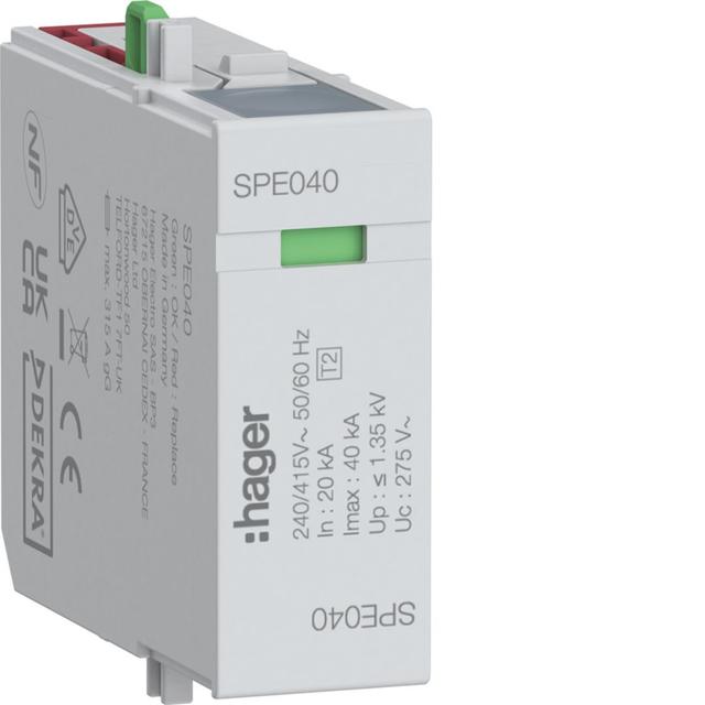 SPD Moduł T2 MOV 1P sieć TN/TT In=20kA Imax=40kA Up?1,35kV L-N