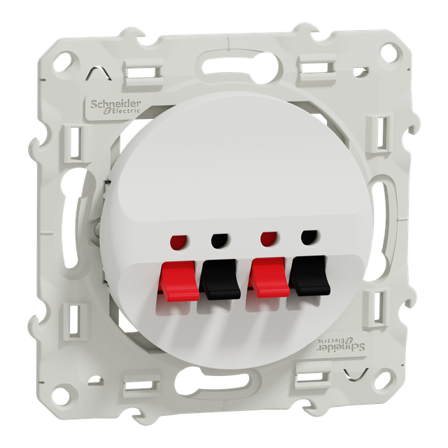 Odace, gniazdo głośnikowe podwójne, biały