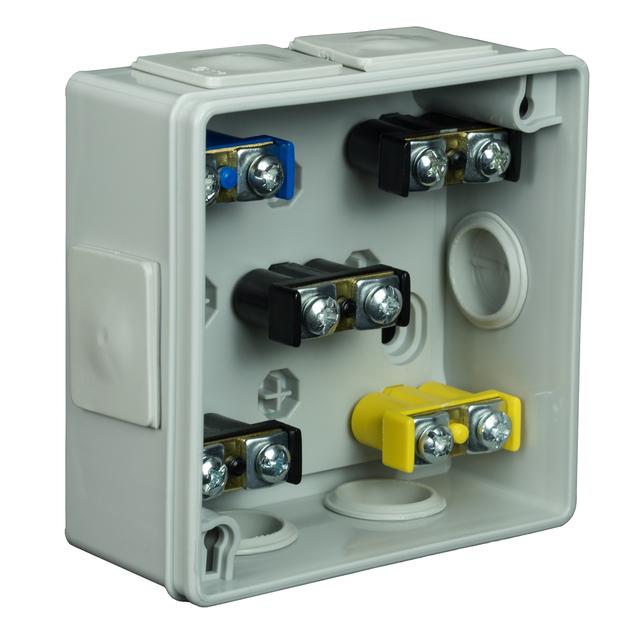 VP-02 Puszka n/t 86x86x40mm IP55 6-wl klik dł.gum. z zac popiel VP 002-53 61.112 OPATÓWEK
