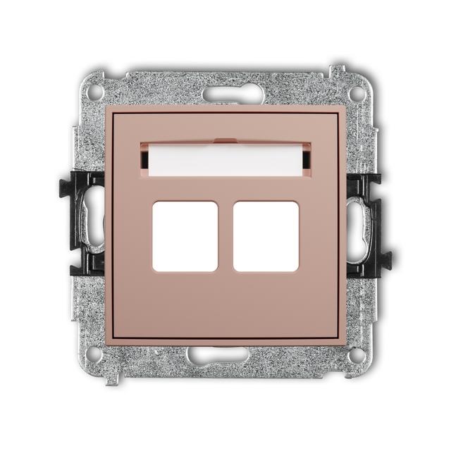 ICON Gniazdo multimedialne podwójne bez modułu (standard Keystone) łososiowy 62IGM-2P KARLIK