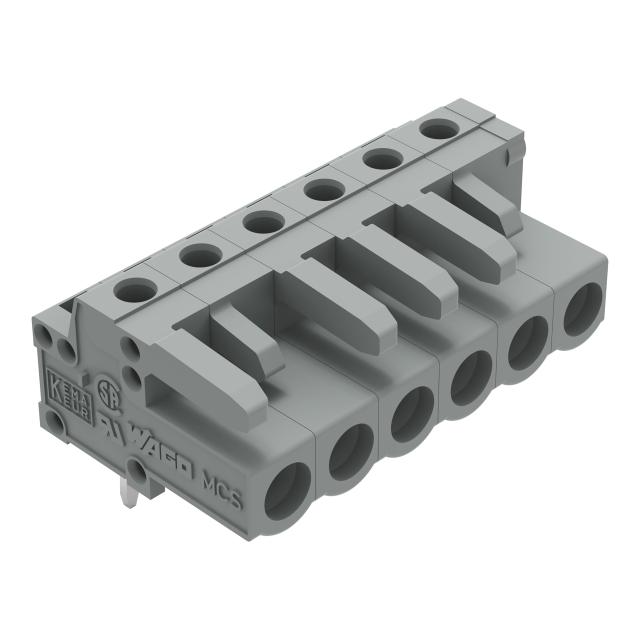 MCS-MIDI Classic gniazdo kątowe 6-bieg. szare raster 5 mm