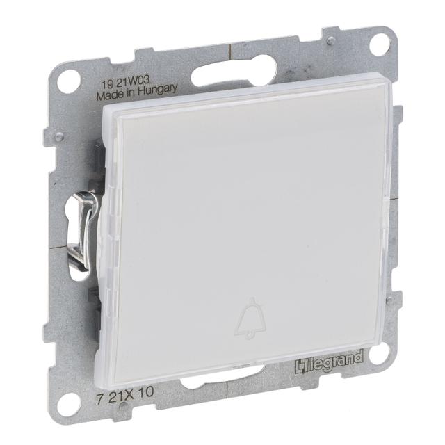 SUNO - Przycisk pojedynczy z podświetleniem - 6 A - 250 V~ - zaciski automatyczne, Biały, Legrand