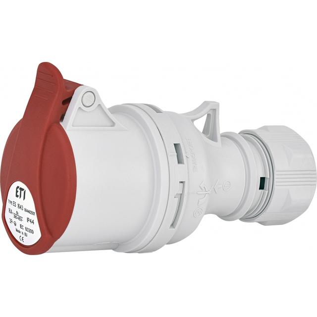 16A, 400V, 3P+PE, Gniazdo przenośne IP44