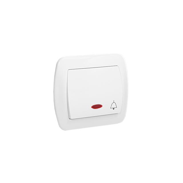 Simon Akord Przycisk dzwonek z podświetleniem 10A z. śrub. biały