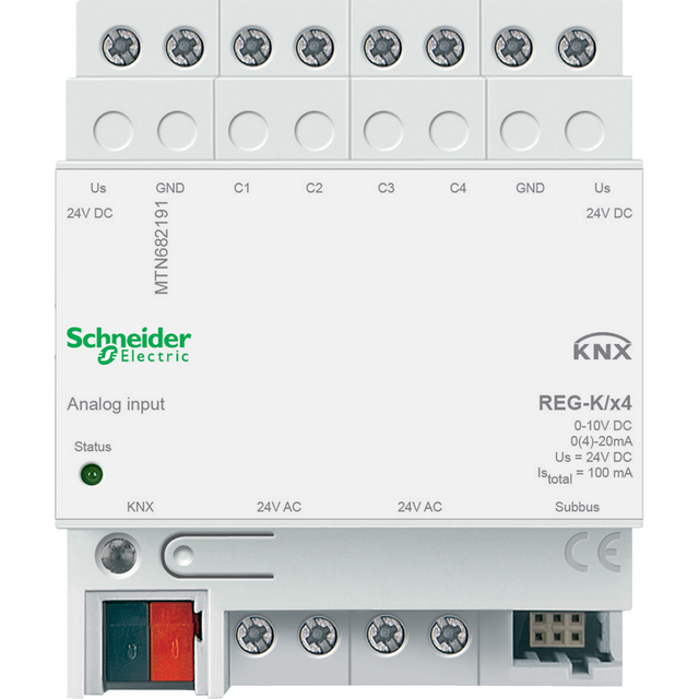 Schneider Electric KNX wejście analogowe REG-K 4-kr. 24 V jasnoszary