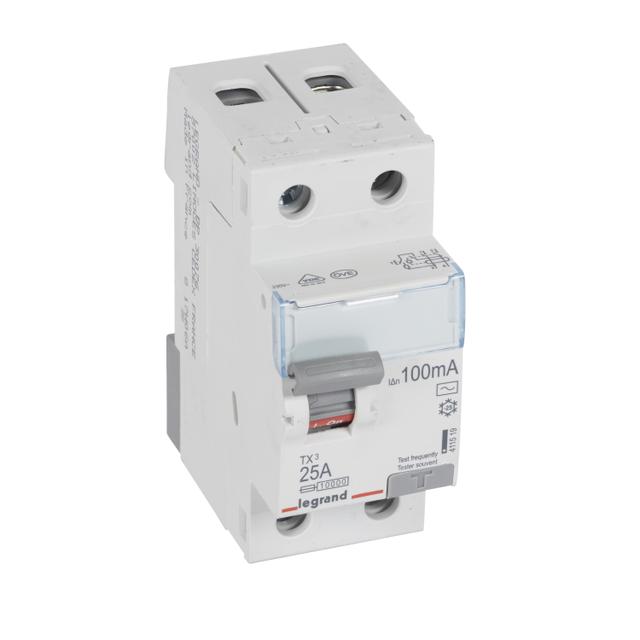 Wyłącznik Różnicowoprądowy P 302 2P 25A 100Ma Typ AC TX3 411519 LEGRAND