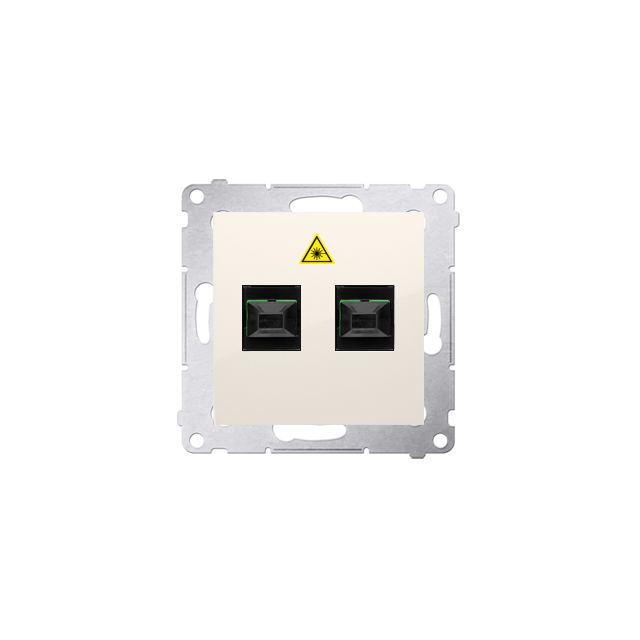 Simon 54 Gniazdo światłowodowe / optyczne podwójne SC/APC kremowy