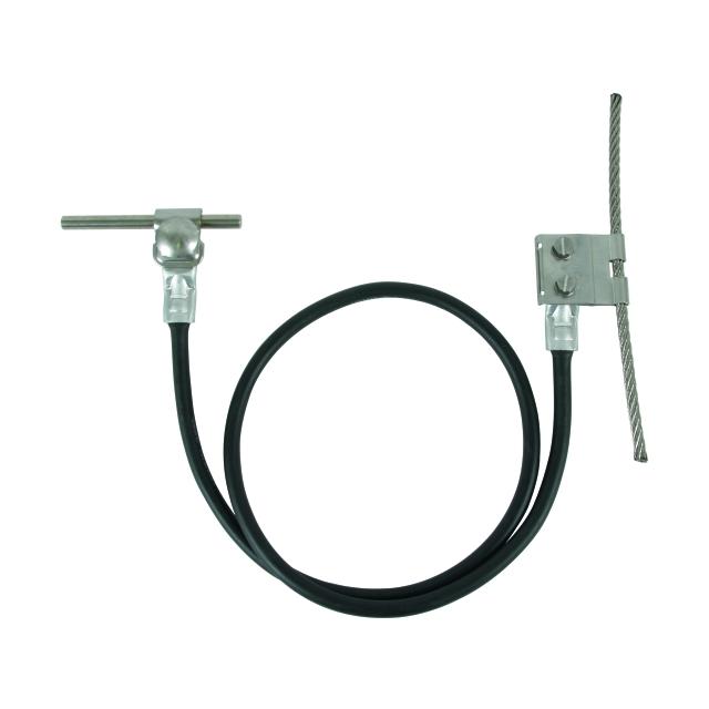 Linka łącząca dł. 1000 mm, 16 mm2, Cu/guma, kolor czarny, z 2 zaciskami do drutu 6-10 mm, NIRO