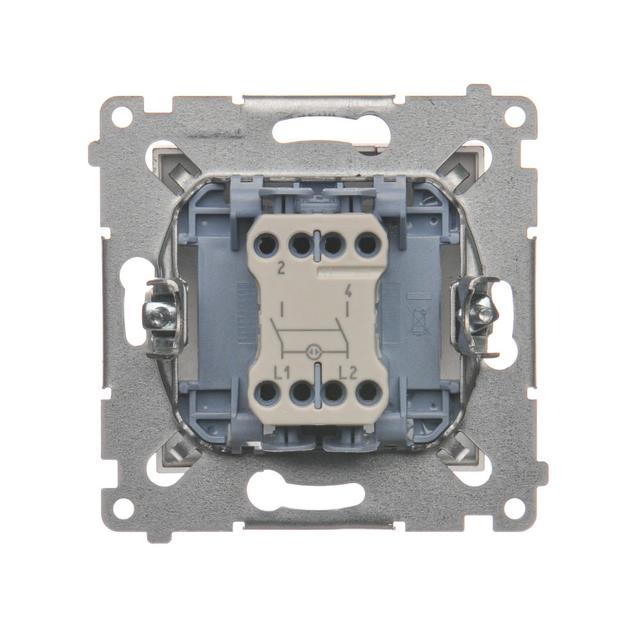 Simon 54 Łącznik dwubiegunowy z podświetleniem LED 10A szybkozłączka brąz mat