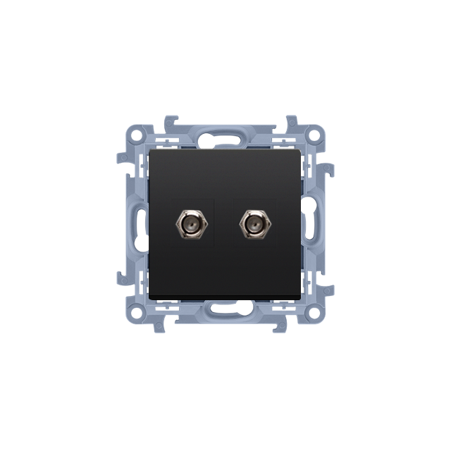 Simon 10 Gniazdo antenowe typu F podwójne  czarny