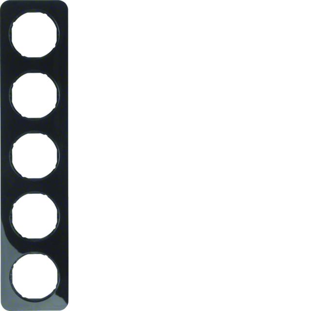BERKER R.1 Ramka pięciokrotna czarna połysk 10152145 HAGER