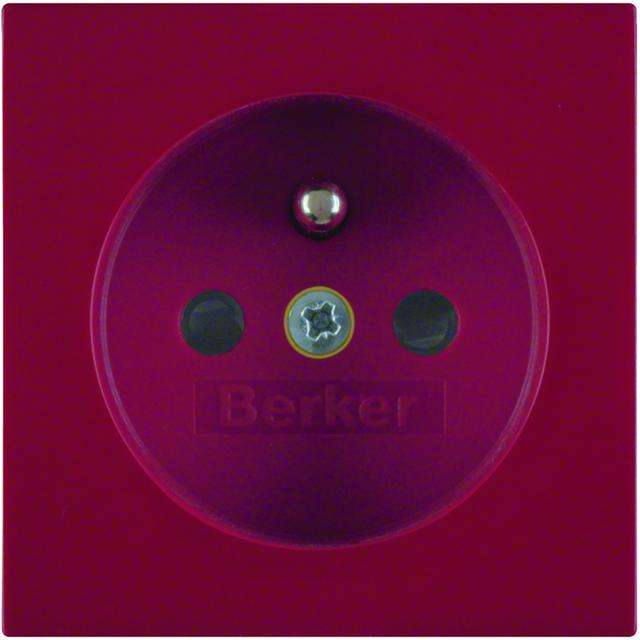 BERKER B.X/S.1 Płytka czołowa z przysłonami styków do gniazda z uziemieniem czerwony 3965768962 HAGE