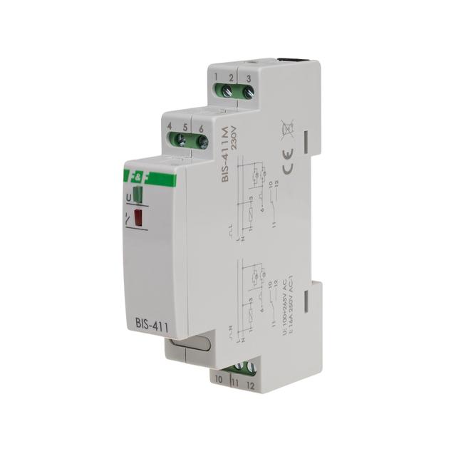 Przekaźnik bistabilny z pamięcią montaż na szynie DIN 230V BIS-411M F&F