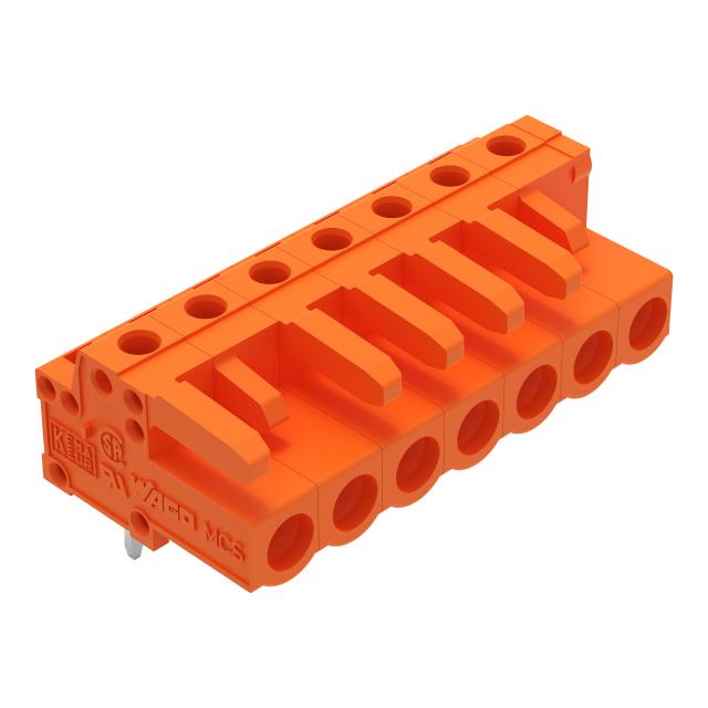 MCS-MIDI Classic gniazdo kątowe 7-bieg. pomarańczowe raster 5,08 mm /50szt./ WAGO