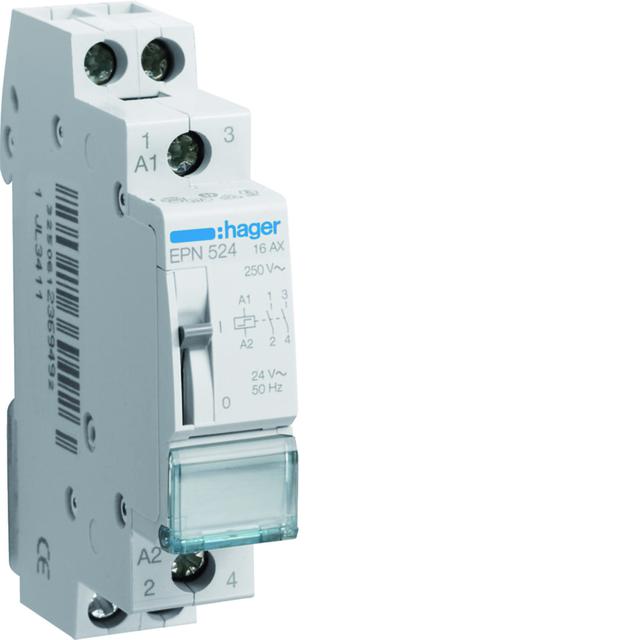 Przekaźnik bistabilny 24VAC/12VDC 2Z 16A EPN524 HAGER