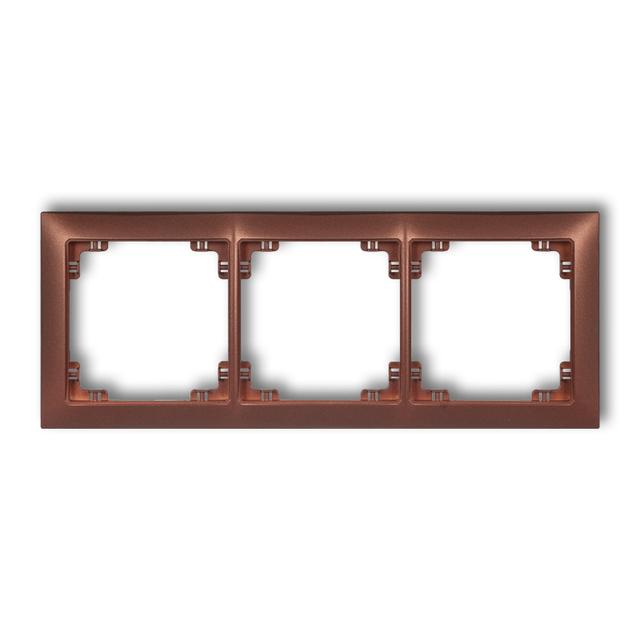 DECO Ramka potrójna z tworzywa DECO Soft brązowy metalik 9DRSO-3 KARLIK