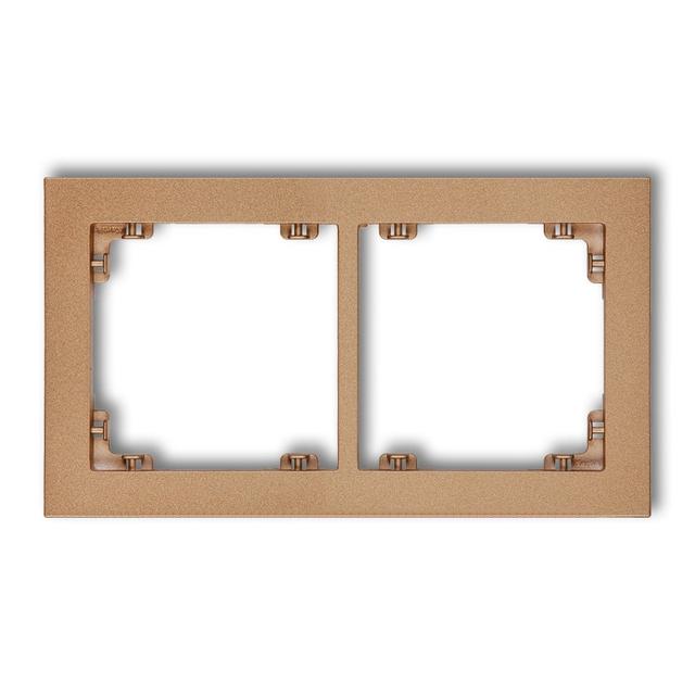 DECO Ramka uniwersalna podwójna z tworzywa złoty metalik