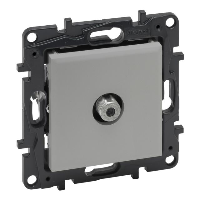 Niloe Step - gniazdo TV typu  F  końcowe do instalacji typu gwiazda, 1,5 dB- kolor aluminium, Legran