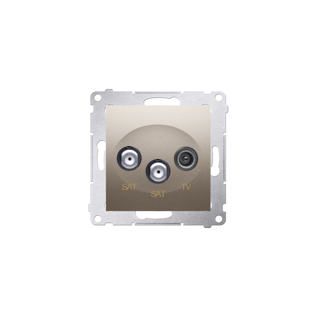 SIMON 54 WMDA-03019z-044 Gniazdo antenowe satelitarne podwójne SAT-SAT-RTV (moduł); złoty mat