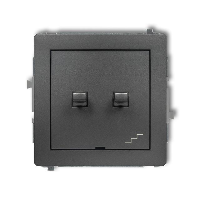 DECO Mechanizm łącznika jednobiegunowego ze schodowym (osobne zasilanie) w stylu amerykańskim grafit