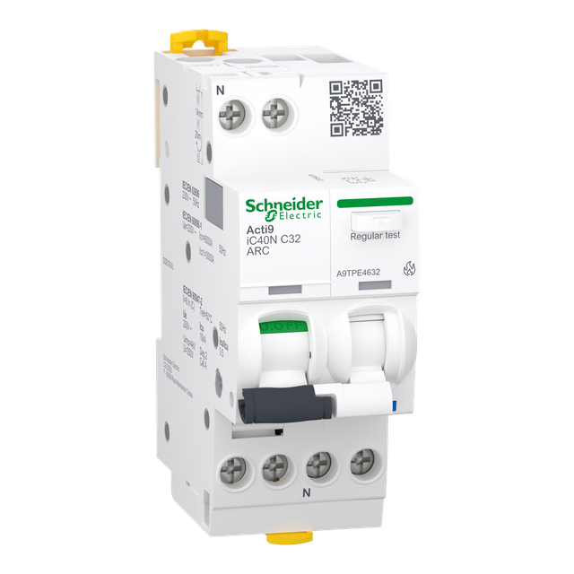 Detektor iskrzenia Acti9 iC40N-ARC-C32-1N, 1N-biegunowy, charakterystyka C, 32 A z wyłącznikiem nadp